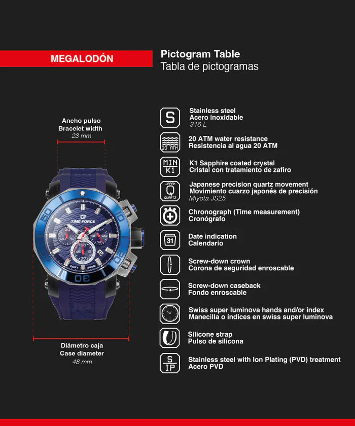 Time Force Megalodon TF5019MNB-03